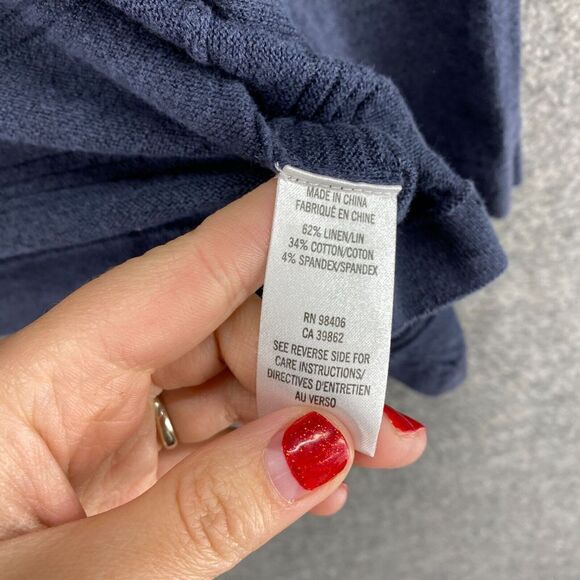 Theory Cardigan Women P Petite Blue Cotton Open Front Long Sleeve Casual Solid - Picture 6 of 9